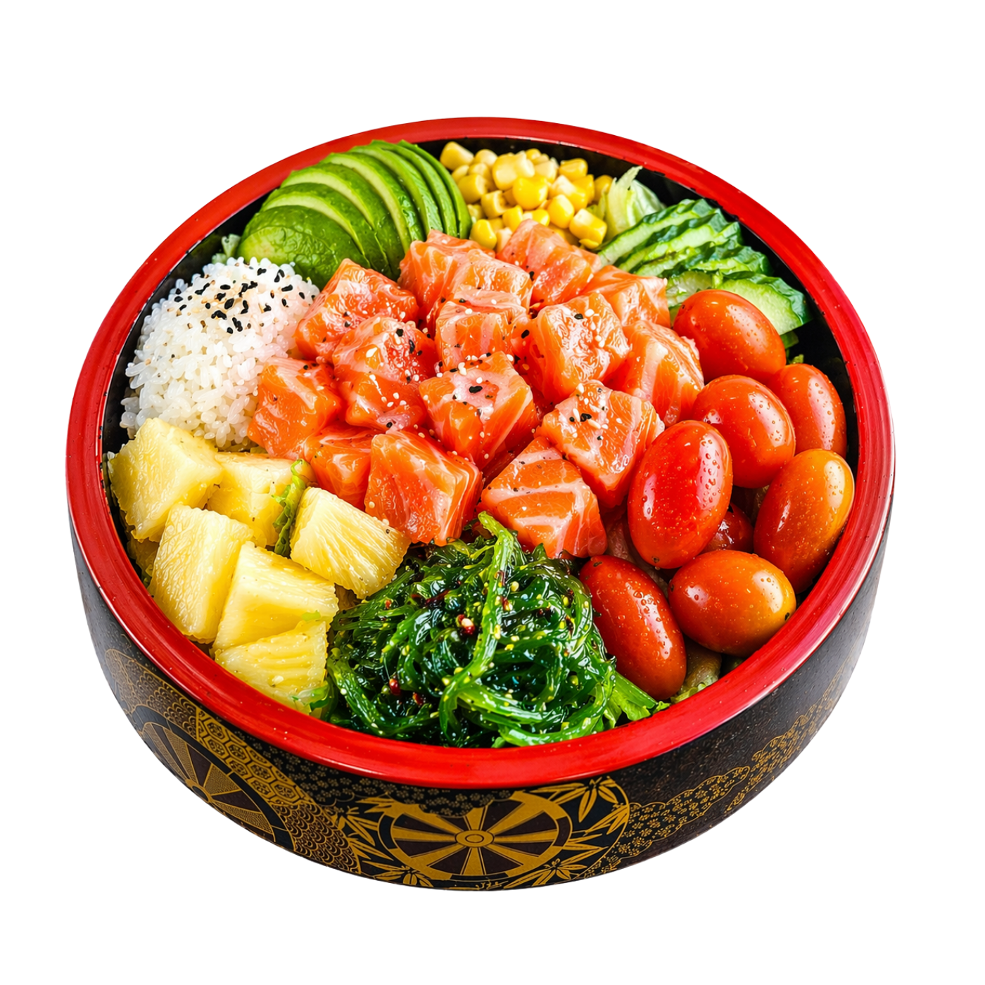 Colourful poke salad bowl made fresh at Yaki Ya!