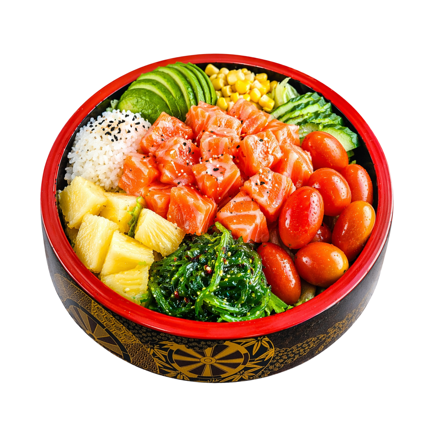 Fresh poke salad with crisp vegetables and quality ingredients at Yaki Ya!