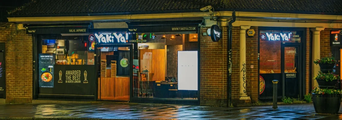 Exterior of Yaki Ya ! showcasing the Yaki Ya! restaurant concept